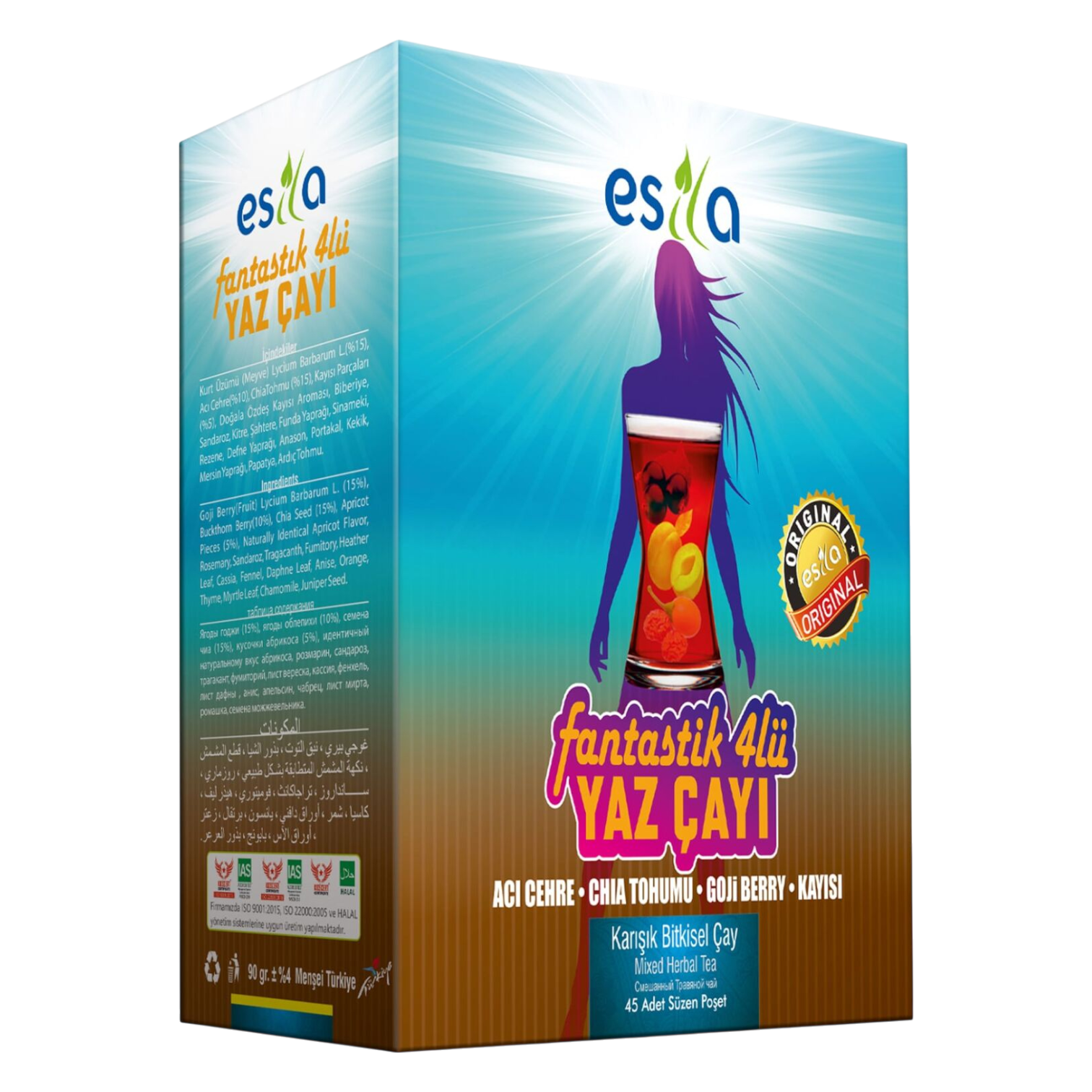 Esila Fantastik Dörtlü Karışık Bitkisel Yaz Çayı 45'li