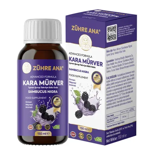 Toptan Kara Mürver Şurubu  Net Miktar: 150 ml 1 Adet