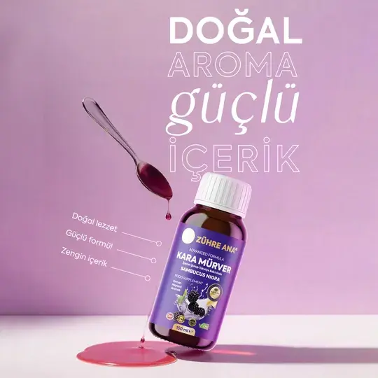 Toptan Kara Mürver Şurubu  Net Miktar: 150 ml 1 Adet