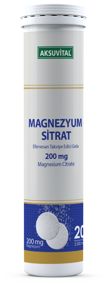 AKSU VİTAL MAGNEZYUM SİTRAT EFERVESAN 20 TABLET