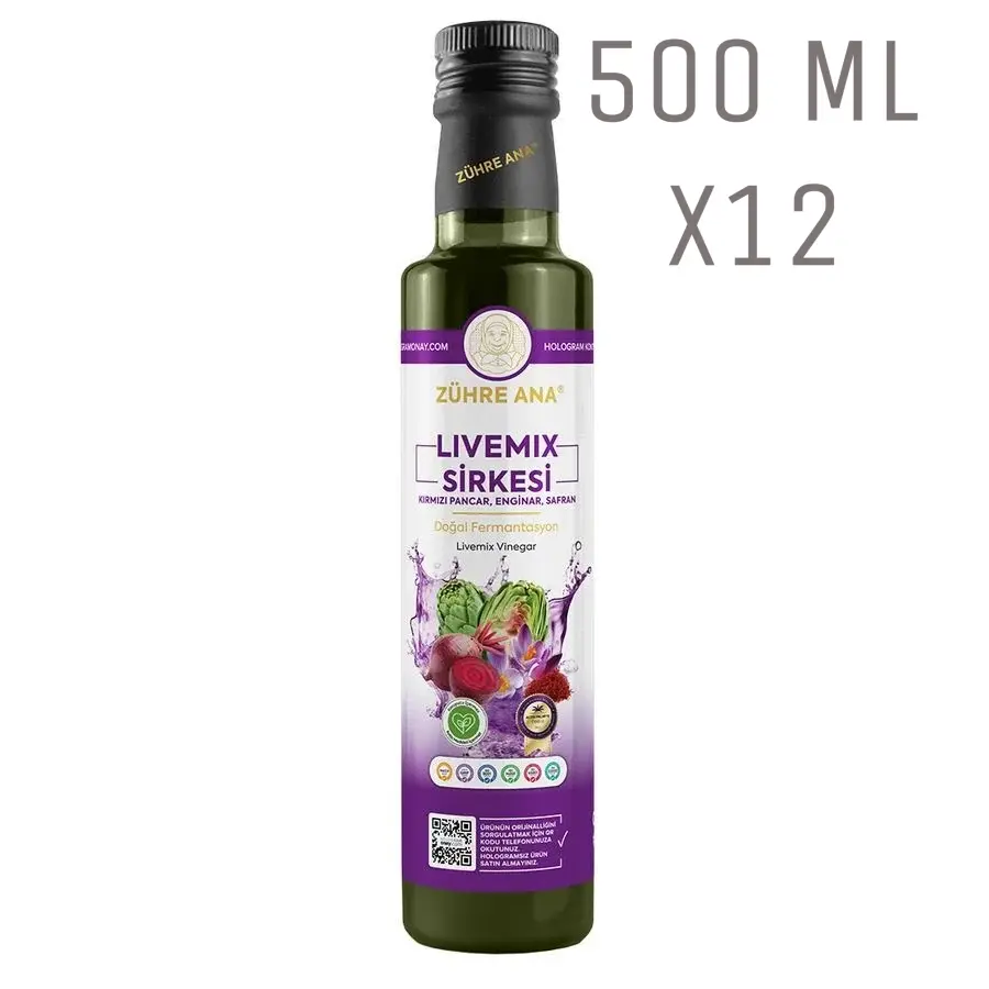 Toptan  Livemix Sirkesi Net Miktar: 500ml 12 Adet