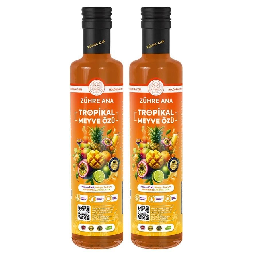 Toptan  Zühre Ana Tropikal Meyve Özü  Net Miktar: 640gr 12 Adet