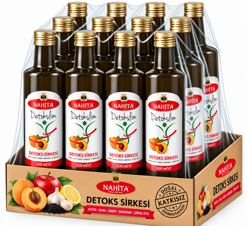 Doğal Katkısız Detoks Slim  Sirkesi  500 ML X12 Adet