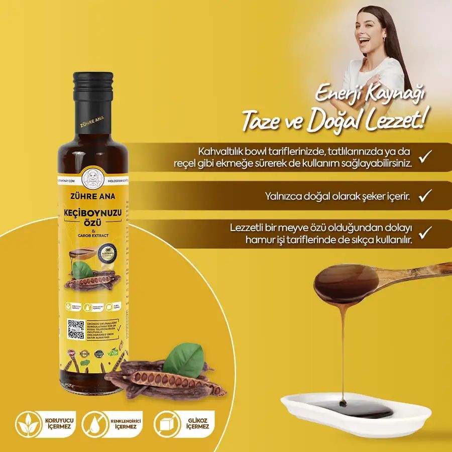 Toptan Zühre Ana Keçiboynuzu Özü  Net Miktar: 350gr 1 Adet