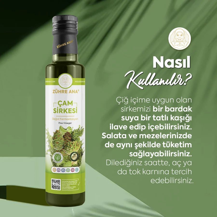 Toptan  Zühre Ana Doğal Fermentasyon Çam Sirkesi 500ml 1Adet