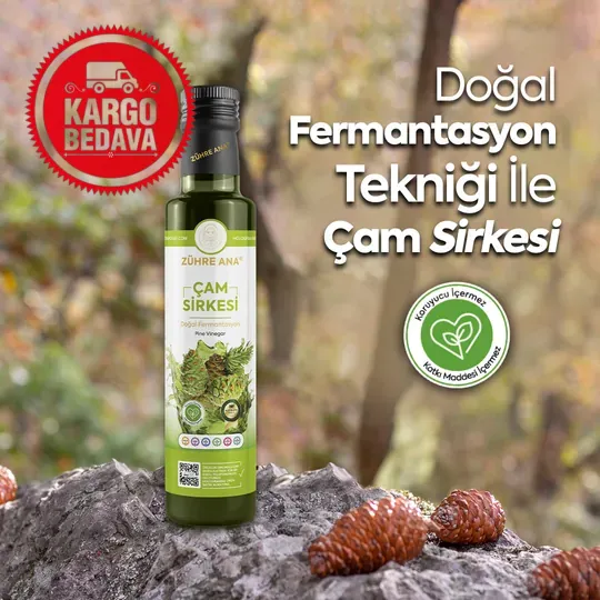 Çam Sirkesi Doğal Fermantasyon  Net Miktar: 500ml
