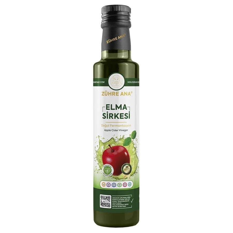 Toptan  Zühre Ana Doğal Fermentasyon Elma Sirkesi 500ml 12Adet