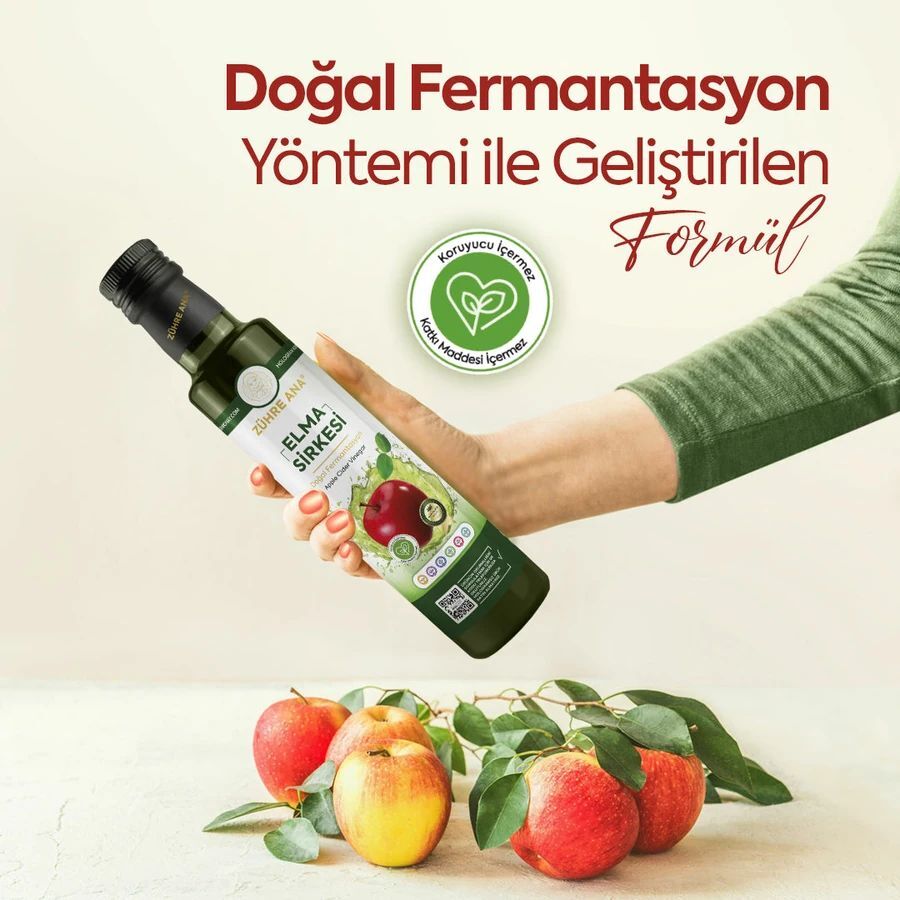 Toptan  Zühre Ana Doğal Fermentasyon Elma Sirkesi 500ml 1Adet