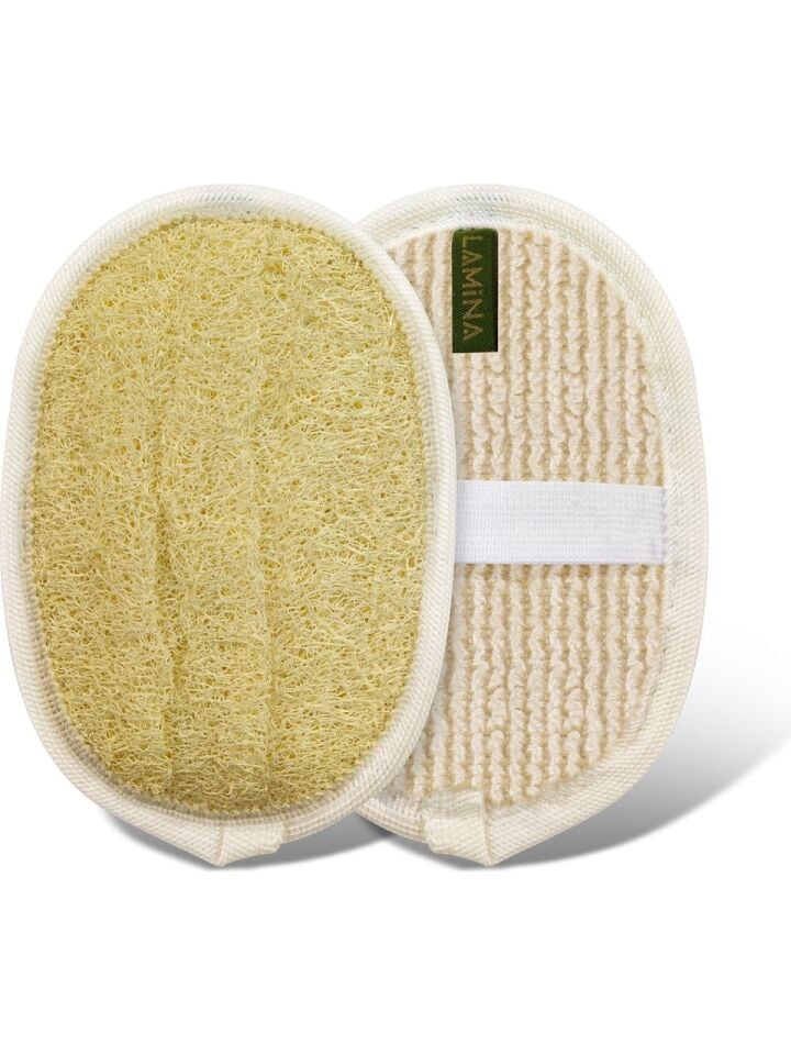 Lamina Oval Banyo Kesesi %100 Doğal Kabak Lifi Peeling Etkili Çift Taraflı Yüz ve Vücut