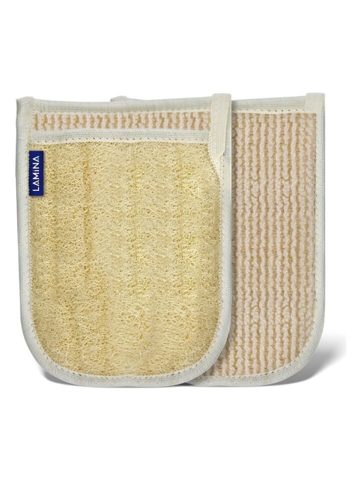 Lamina Tarafli Doğal Kabak Loofah Eldiveni 12 Adet