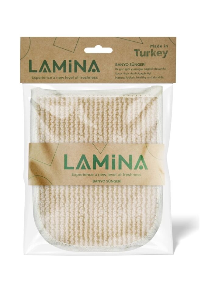 Lamina Çift Taraflı Pamuklu Banyo Eldiven Kesesi