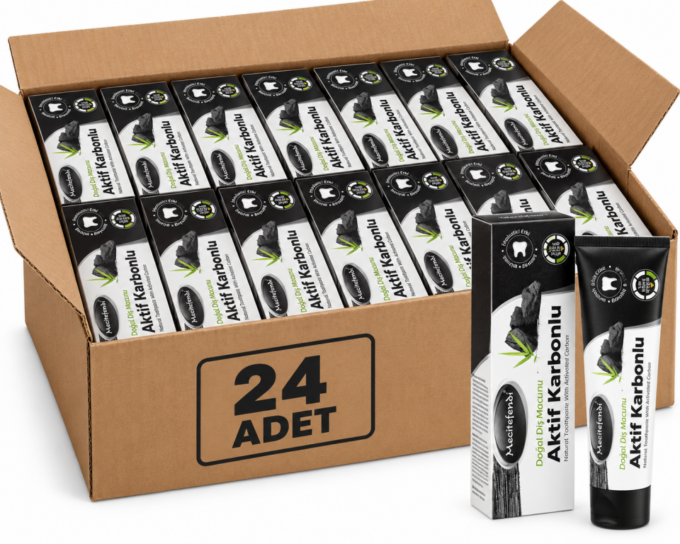 Mecitefendi Aktif Karbonlu Diş Macunu 75 Ml 24 adet