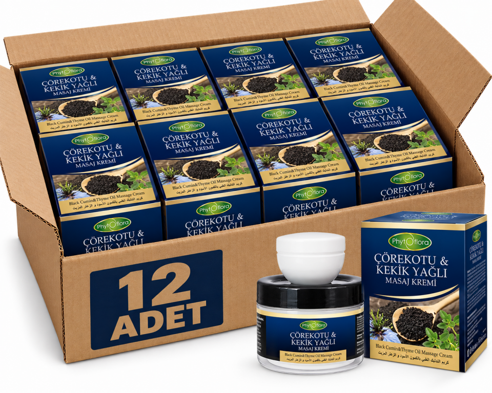 Çörekotu Yağlı & Kekik Yağlı Masaj Kremi 100+20 Ml 12Adet