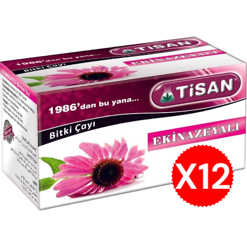Tisan (Ekinezya) Ekinazeyalı Bitki Çayı 20 Sallama Poşet X12