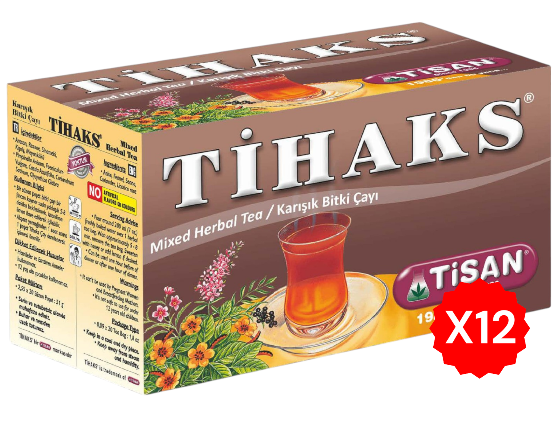 Tisan Tihaks Karışık Bitki Çayı 20 Süzen Poşet X12