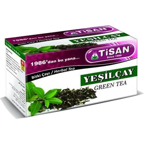 Tisan Yeşilçay (Yeşil Çay) Bitki Çayı 20 Sallama Poşet X12