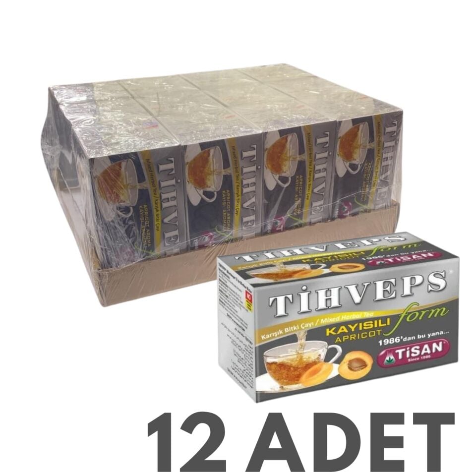Tisan Tihveps Kayısı Aromalı Form Çayı 20 Süzen Poşet 12 Adet