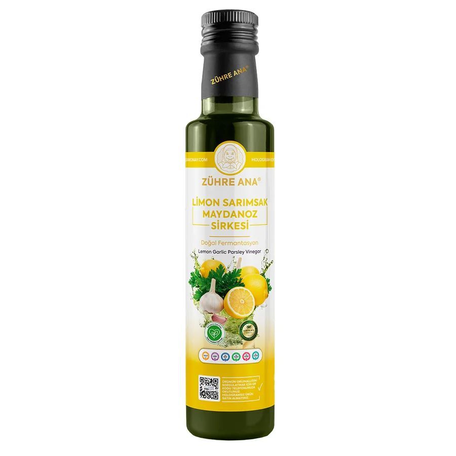 Toptan Zühre Ana Limon Sarımsak Maydanoz Sirkesi Doğal Fermantasyon 1Adet