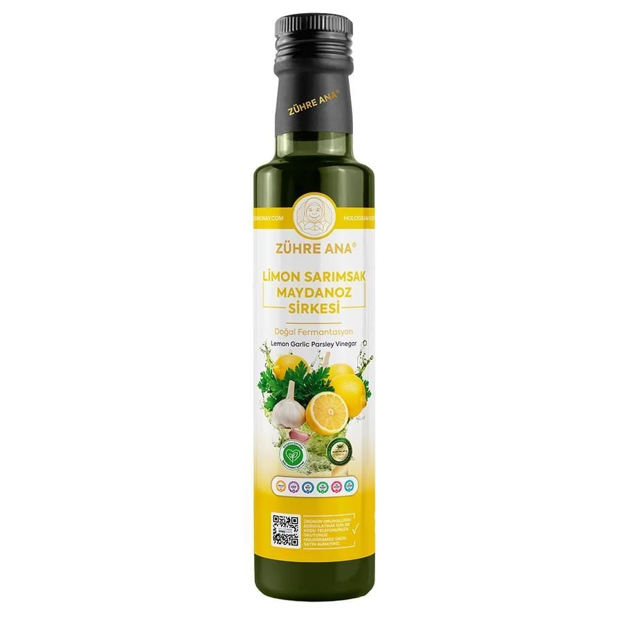 Toptan Zühre Ana Limon Sarımsak Maydanoz Sirkesi Doğal Fermantasyon 1Adet