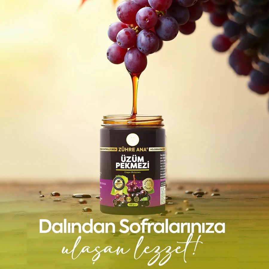 Toptan Zühre Ana Üzüm Pekmezi  Net Miktar: 400gr 1 Adet