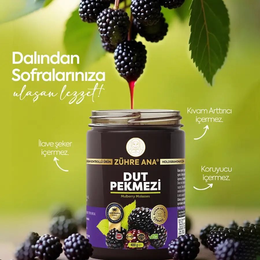 Toptan Zühre Ana Dut Pekmezi  Net Miktar: 400gr 1 Adet