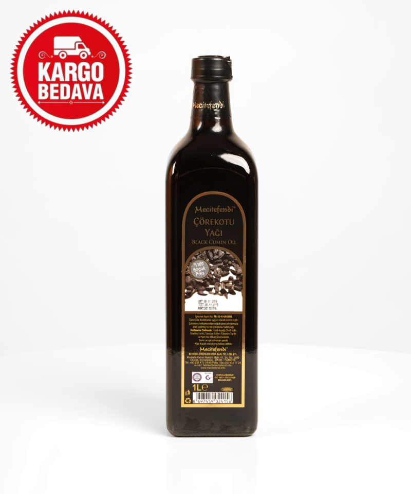 Çörekotu Yağı Kutulu Cam Şişe (1 Lt)