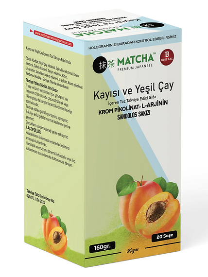 Matcha Premium Japanese Kayısı Aromalı Maça Matcha Form Çayı 20x8gr