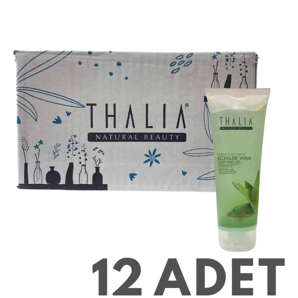 THALIA %99 Aloe Vera Özlü Nemlendirici Ve Yatıştırmaya Yardımcı Vücut Bakım Jeli - 250 ml 12 Adet