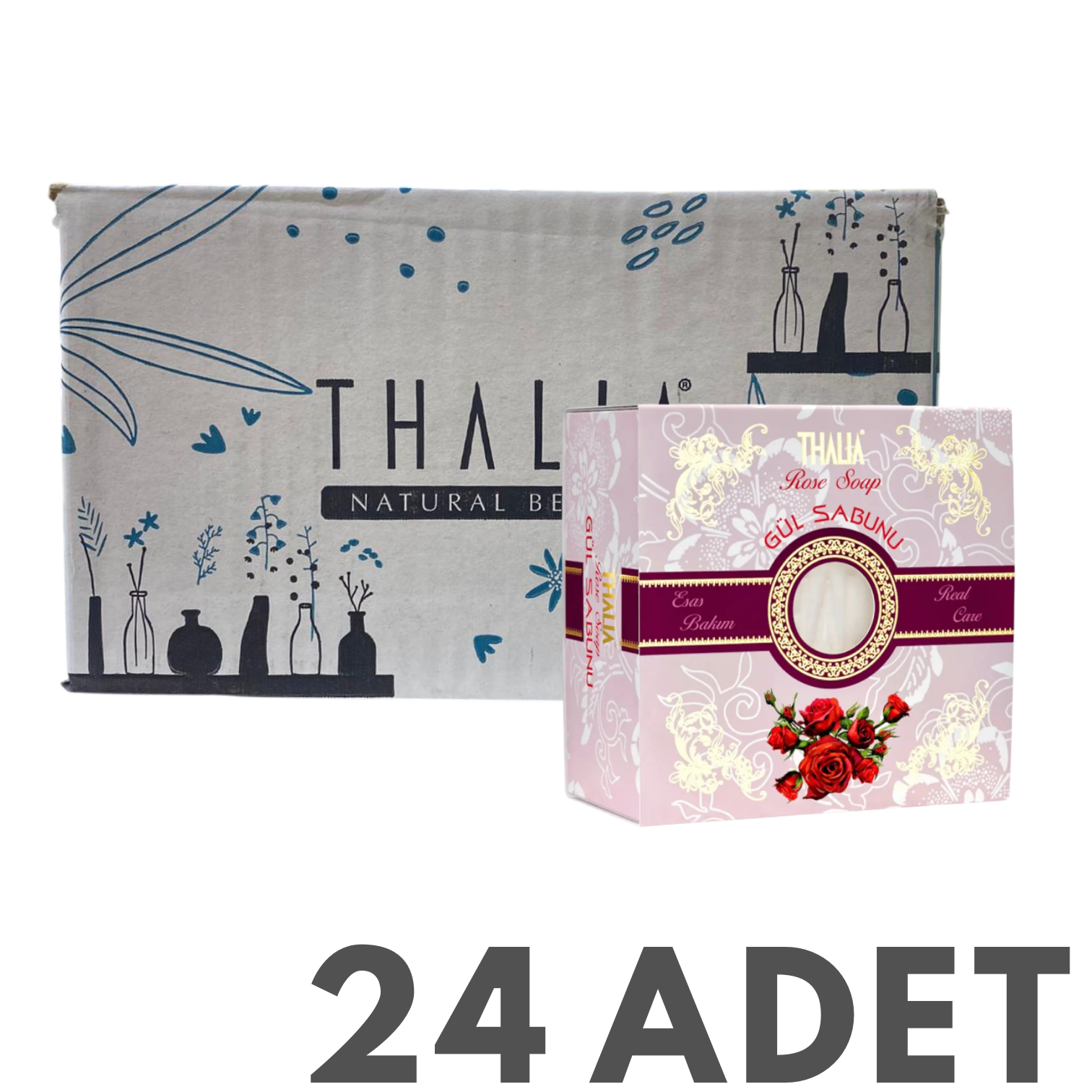 Sıkılaştırıcı Etkili Gül Özlü Doğal Katı Sabun 150 G 24 Adet