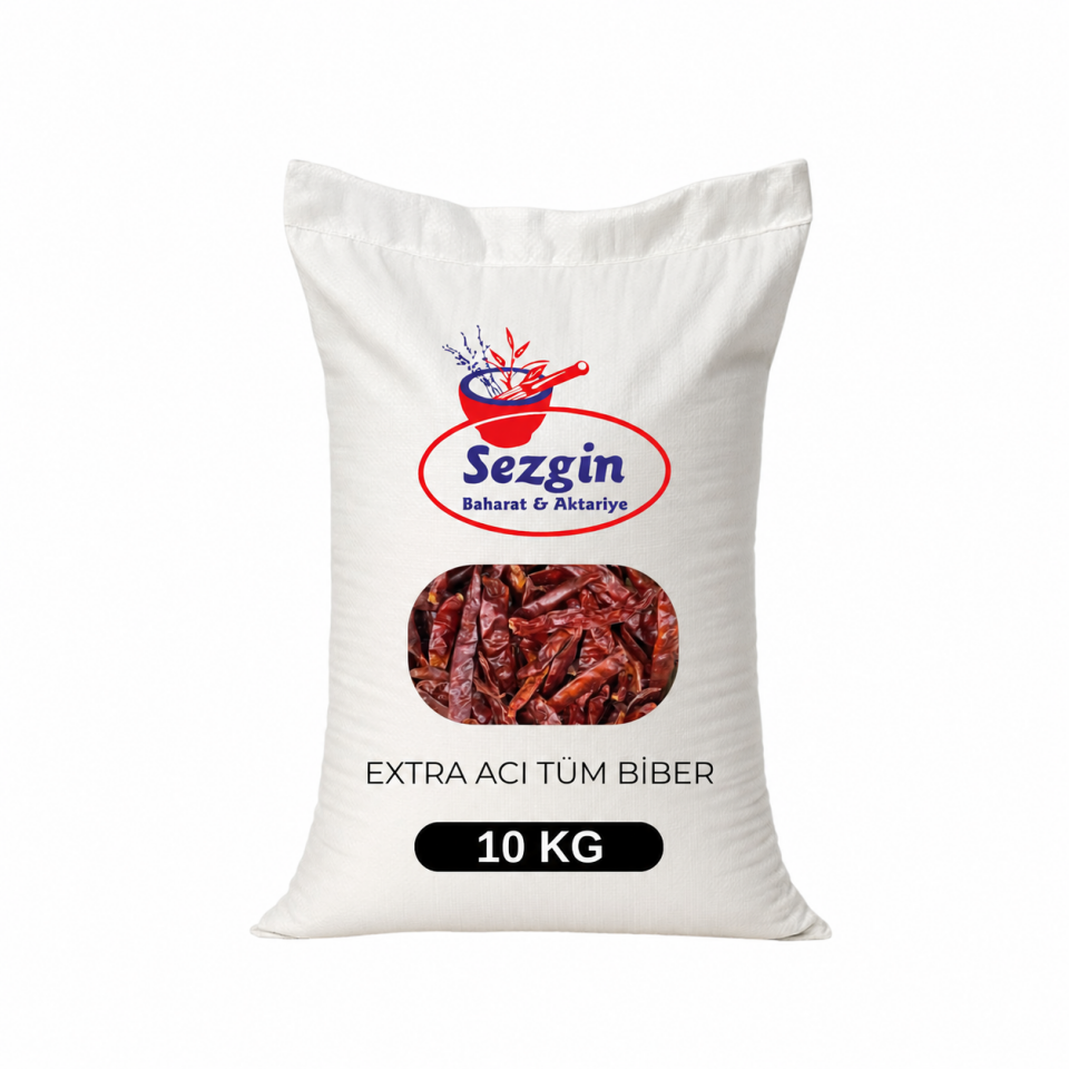 Sezgin Baharat Toptan Acı Kuru Biber - Tüm Biber 10 KG