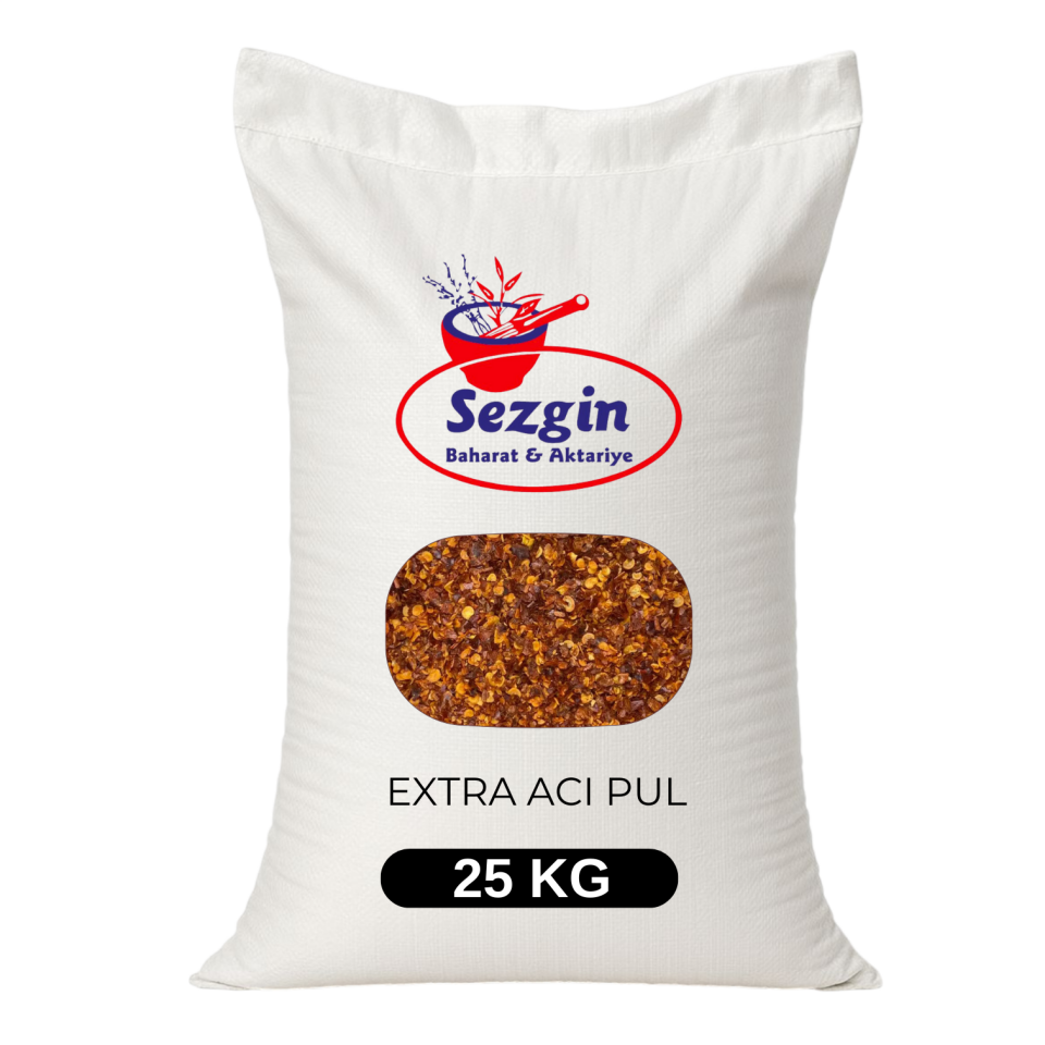 Sezgin Baharat Toptan Extra Acı Pul Biber 25KG