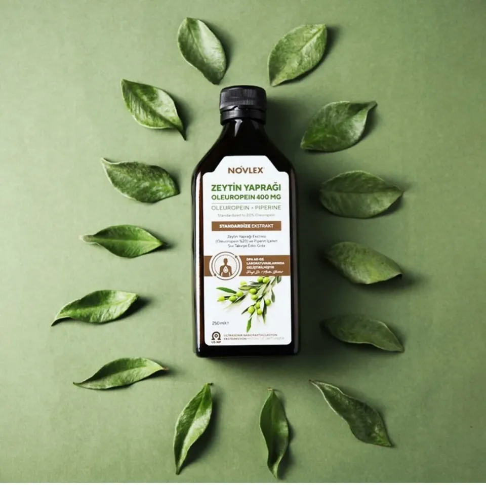 Novlex® Zeytin Yaprağı - Oleuropein (Olive Leaf) ve Piperin Ekstraktı (Ekstresi) İçeren Takviye Edici Gıda 250 ml