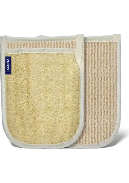 Lamina Tarafli Doğal Kabak Loofah Eldiveni X12 ADET