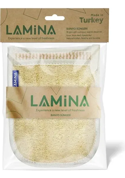 Lamina Tarafli Doğal Kabak Loofah Eldiveni X12 ADET