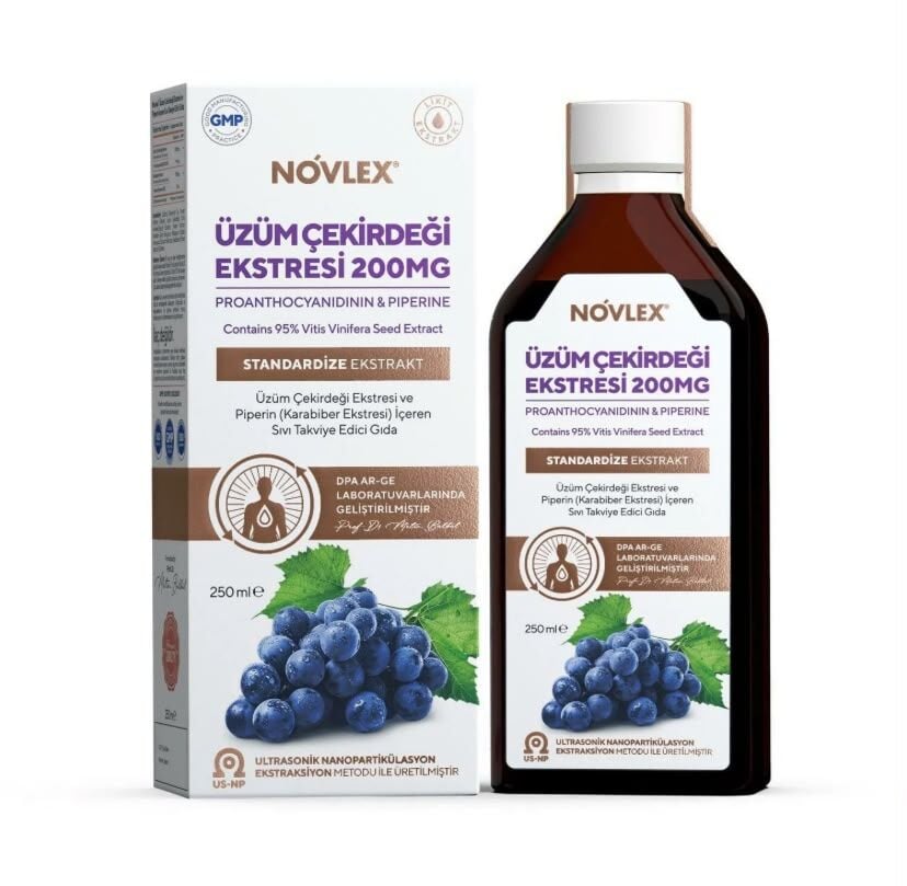 Novlex Üzüm Çekirdeği Ekstresi ve Piperin 250 ML