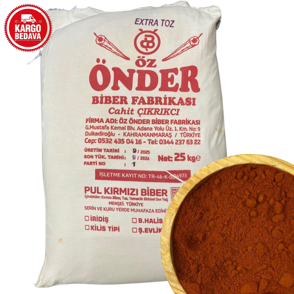 Önder Toptan Extra Acı Toz Biber 25KG