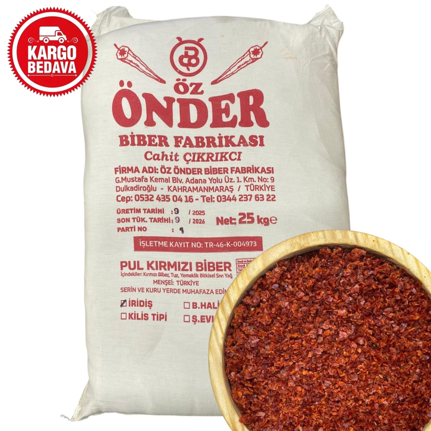 Önder Toptan İridiş Biber 25KG