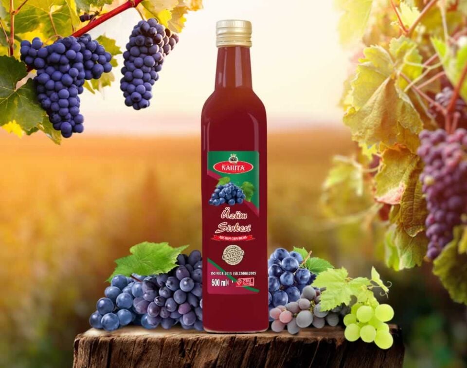 Toptan Doğal Katkısız Üzüm Sirkesi X12 Adet