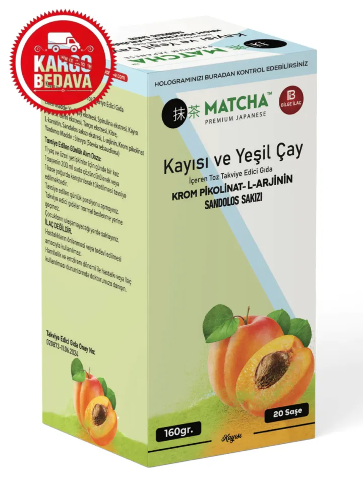 Kayısı Aromalı L-Carnitine Matcha Çayı  - 1 Box