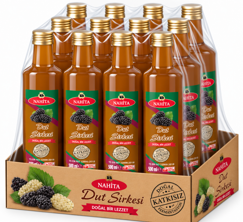 Doğal Katkısız Dut Sirkesi  500ML 12 Adet