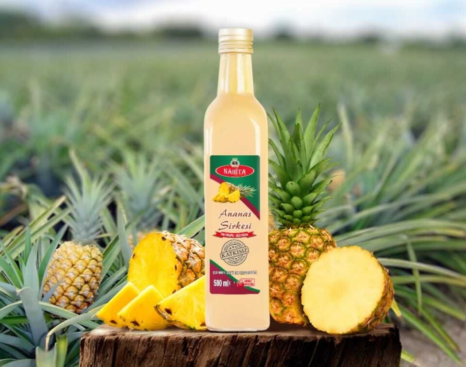 Toptan Doğal Katkısız Ananas Sirkesi X12 Adet