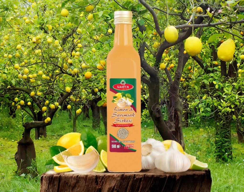 Doğal Katkısız Limon Sarımsak Sirkesi 12 Adet