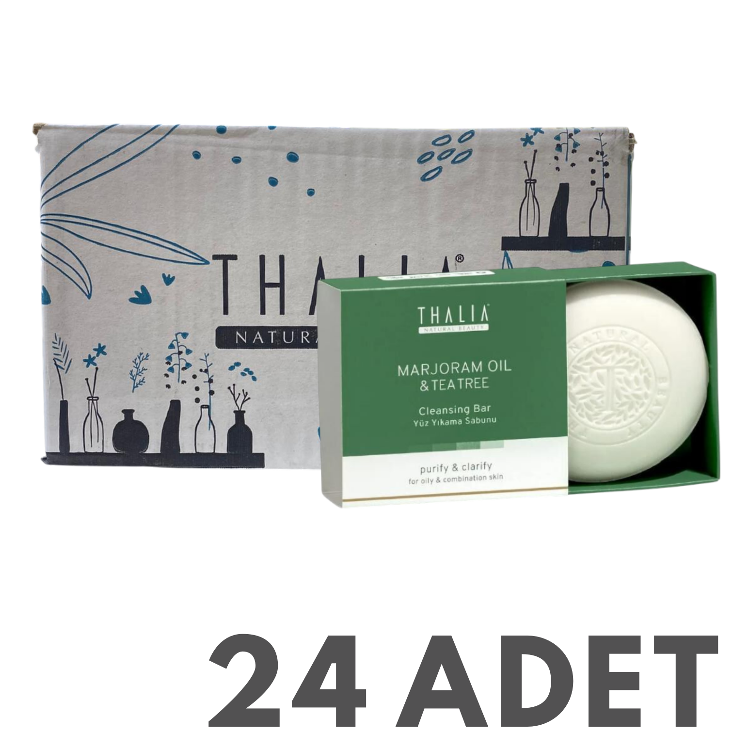 Thalia Marjoram Yağı ve Çay Ağacı Özlü Katı Sabun 120gr 24 Adet