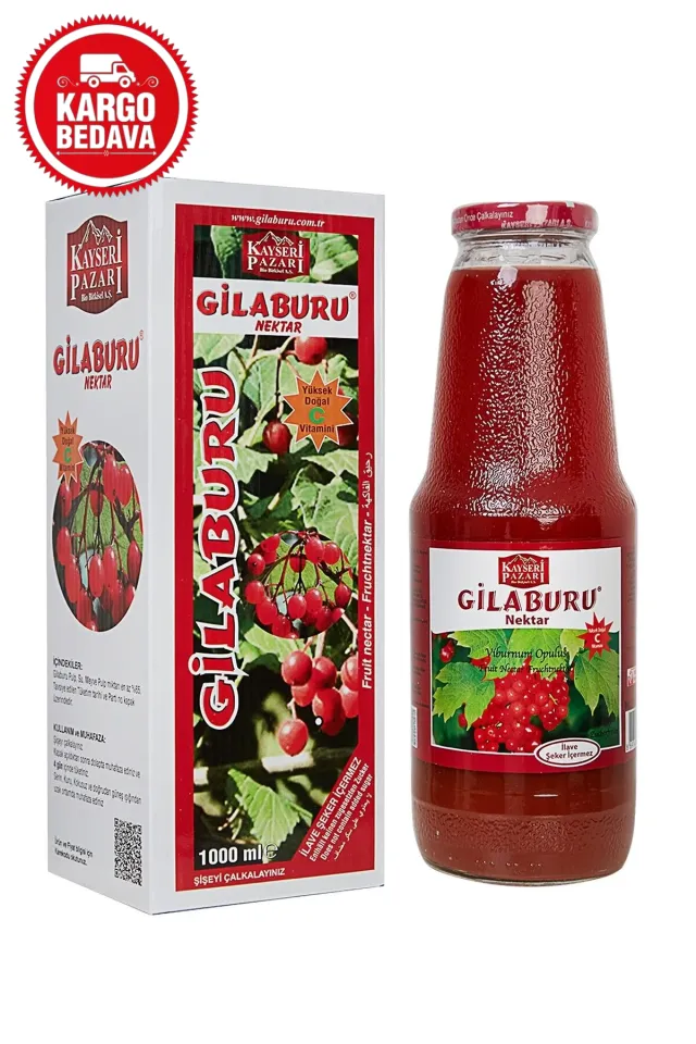 Gilaburu Suyu  1000 ml Şeker İlavesiz X12