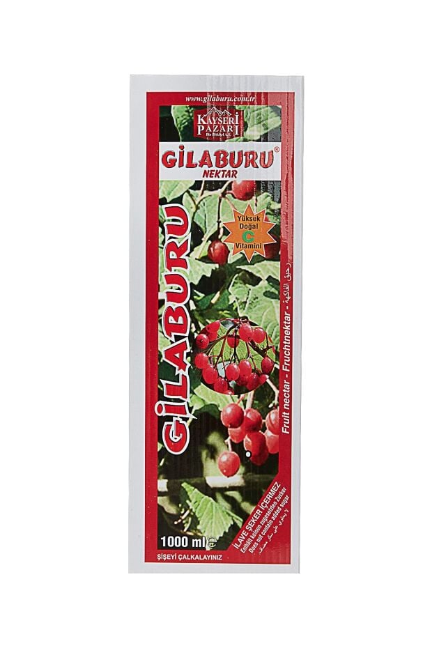 Kayseri Pazarı Gilaburu Suyu Şeker İlavesiz 1000ml 12Adet