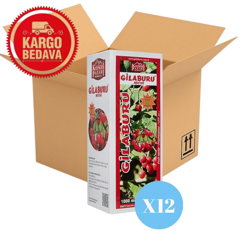 Gilaburu Suyu  1000 ml Şeker İlavesiz X12